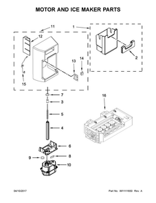 Motor And Ice Maker Parts Diagram and Parts List for MSC21C6MEZ00  Maytag Refrigerator