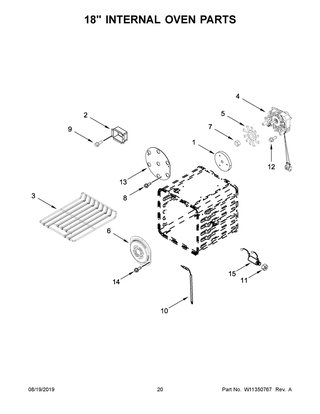 18" Internal Oven Parts Diagram and Parts List for JGRP748HL00  Maytag Range