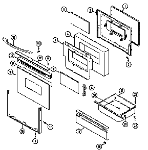 Door/drawer Diagram and Parts List for 62946779  Maytag Range