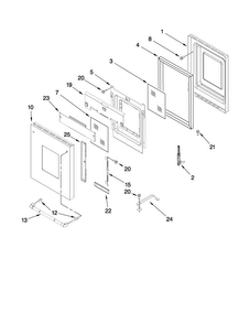 18" Oven Door Parts Diagram and Parts List for JGRP548WP00  Jenn-Air Range