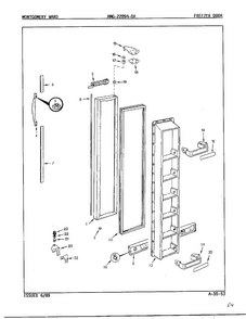 Freezer Door Diagram and Parts List for 22894-OA  Admiral Refrigerator