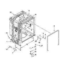 Tub And Frame Parts Diagram and Parts List for CDB7000AWW2  Magic Chef Dishwasher