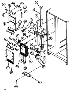 Evaporator And Air Handling Diagram and Parts List for SBDT520J-P7845303W  Amana Refrigerator