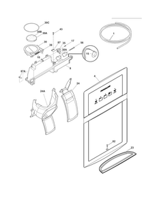 Ice & Water Dispenser Diagram and Parts List for CRSH267LB5  Crosley Refrigerator