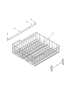 Upper Rack And Track Parts Diagram and Parts List for ADB1100AWS0  Amana Dishwasher