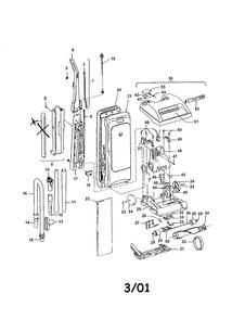 Upright Vac Diagram and Parts List for U5219-930  Hoover Upright Vacuum