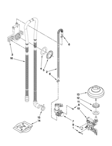 Fill, Drain And Overfill Parts Diagram and Parts List for JDB8000AWB0  Jenn-Air Dishwasher
