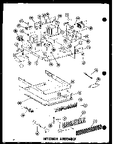 Interior Assembly Diagram and Parts List for RC-10S P72649-2M Amana Microwave