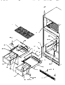 Cabinet Shelving Diagram and Parts List for TH18S3W-P1195301W  Amana Refrigerator