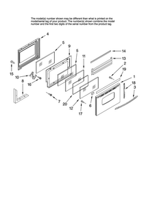 Door Parts Diagram and Parts List for MGR5751BDS18  Maytag Range