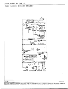 Wiring Information Diagram and Parts List for 621841  Admiral Refrigerator