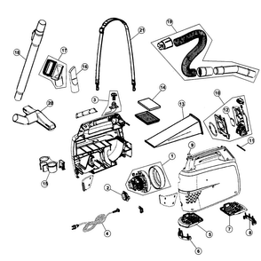 Canister Vacuum Diagram and Parts List for UH30010COM  Hoover Upright Vacuum