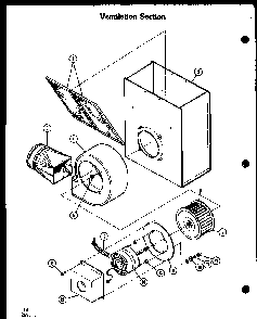 Ventilation Section Diagram and Parts List for AKD-1B P85558-2S Amana Range