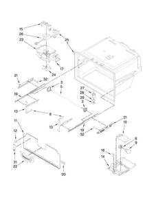 Freezer Liner Parts Diagram and Parts List for MFI2269VEB3  Maytag Refrigerator