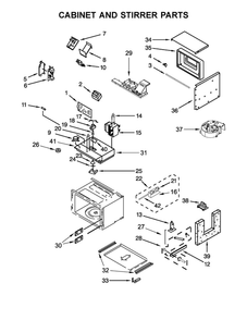 Cabinet And Stirrer Parts Diagram and Parts List for JMW2427WB03  Maytag Microwave Oven Combo