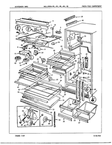 Fresh Food Compartment Assembly Diagram and Parts List for 19884B  Admiral Refrigerator