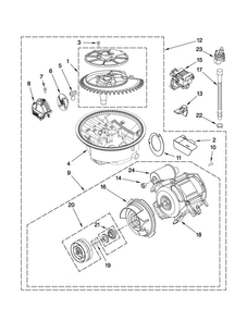 Pump And Motor Parts Diagram and Parts List for MDB7709AWB2  Maytag Dishwasher