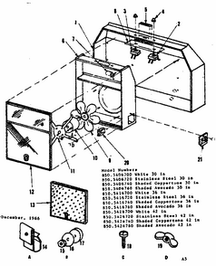 Range Hood Diagram and Parts List for 8505416720  Kenmore Range Hood