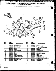 8 Cube Compact Ice Maker 1 Diagram and Parts List for IC2-P3641508W-FRZ  Amana Freezer