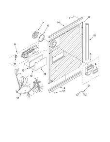 Door And Latch Parts Diagram and Parts List for MDBH979AWS2  Maytag Dishwasher