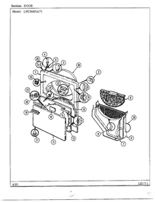 Door Diagram and Parts List for 8643A  Norge Dryer