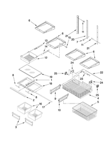 Shelf Parts Diagram and Parts List for MBF1958XEB4  Maytag Refrigerator