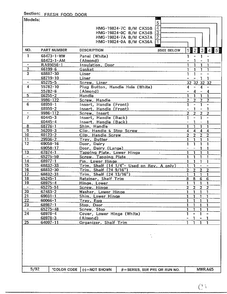 Fresh Food Door Page 2 Diagram and Parts List for 19824-0C  Admiral Refrigerator
