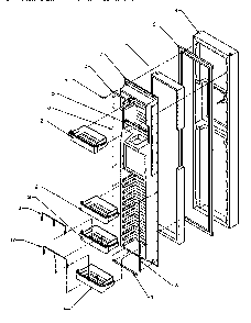 Freezer Door Diagram and Parts List for SPD25QA3W-P1181321WW  Amana Refrigerator