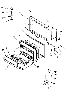 Freezer Door Diagram and Parts List for TR21S4L-P1196103WL  Amana Refrigerator