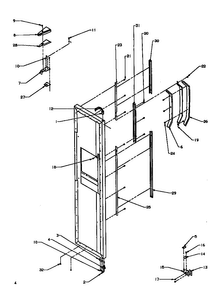 Freezer Door Hinge/trim Diagram and Parts List for SXD19NL-P1168802WL  Amana Refrigerator