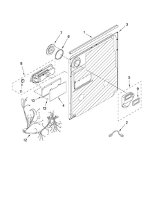 Door And Latch Parts Diagram and Parts List for MDB4709AWS1  Maytag Dishwasher