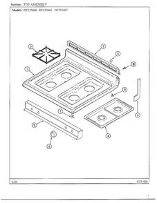 Top Diagram and Parts List for DF253660  Magic Chef Range