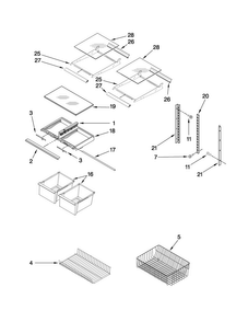 Shelf Parts Diagram and Parts List for ABB2221WEW0  Amana Refrigerator