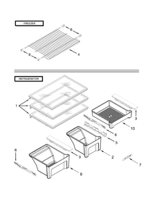 Shelf Parts Diagram and Parts List for M8TXEGFBS02  Maytag Refrigerator