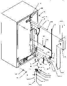 Cabinet Back Diagram and Parts List for SPD25AW-P1162435WW  Amana Refrigerator