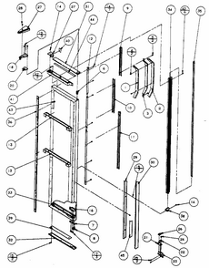 Freezer Door, Hinge, And Trim Parts Diagram and Parts List for 596SBI20H P7836032W Kenmore Refrigerator
