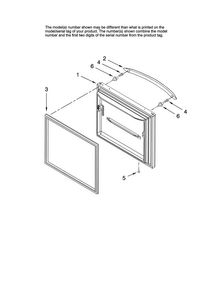 Freezer Door Parts Diagram and Parts List for ABL2527FES12  Amana Refrigerator