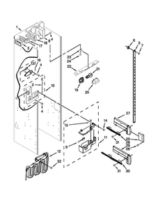 Refrigerator Liner Parts Diagram and Parts List for JS48PPDUDB14  Jenn-Air Refrigerator