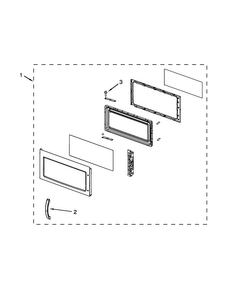 Door Parts Diagram and Parts List for YAMV1160VAW5  Amana Microwave