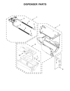 Dispenser Parts Diagram and Parts List for MHW3505FW1  Maytag Washer
