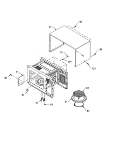 Oven Cavity Diagram and Parts List for ACM1580AC-PACM1580AC0  Amana Microwave