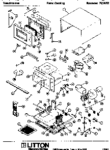 Section 1 Diagram and Parts List for 70 3002 Amana Microwave