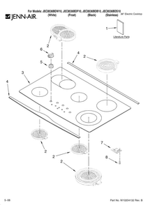 Cooktop Parts Diagram and Parts List for JEC8536BDF10  Jenn-Air Cooktop