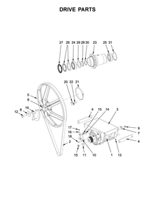 Drive Parts Diagram and Parts List for MXS55PDATS  Maytag Washer