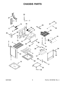 Chassis Parts Diagram and Parts List for YMER8800FW6  Maytag Range