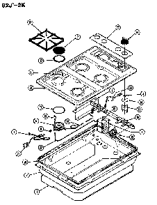 Body Diagram and Parts List for 82JS-2K  Magic Chef Range