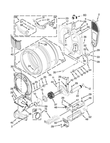 Bulkhead Parts Diagram and Parts List for MED6000AG0  Maytag Dryer