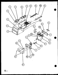 Ice Bucket And Ice Maker Diagram and Parts List for BHK2-P1100602W  Amana Refrigerator