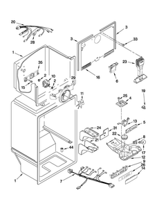 Liner Parts Diagram and Parts List for M9RXDGFYM00  Maytag Refrigerator