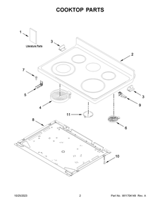 Cooktop Parts Diagram and Parts List for YMER7700LZ3  Maytag Range